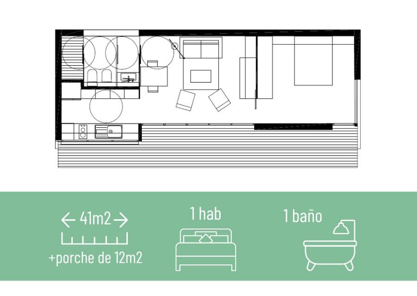 Mini casa de madera modelo lluerna grande