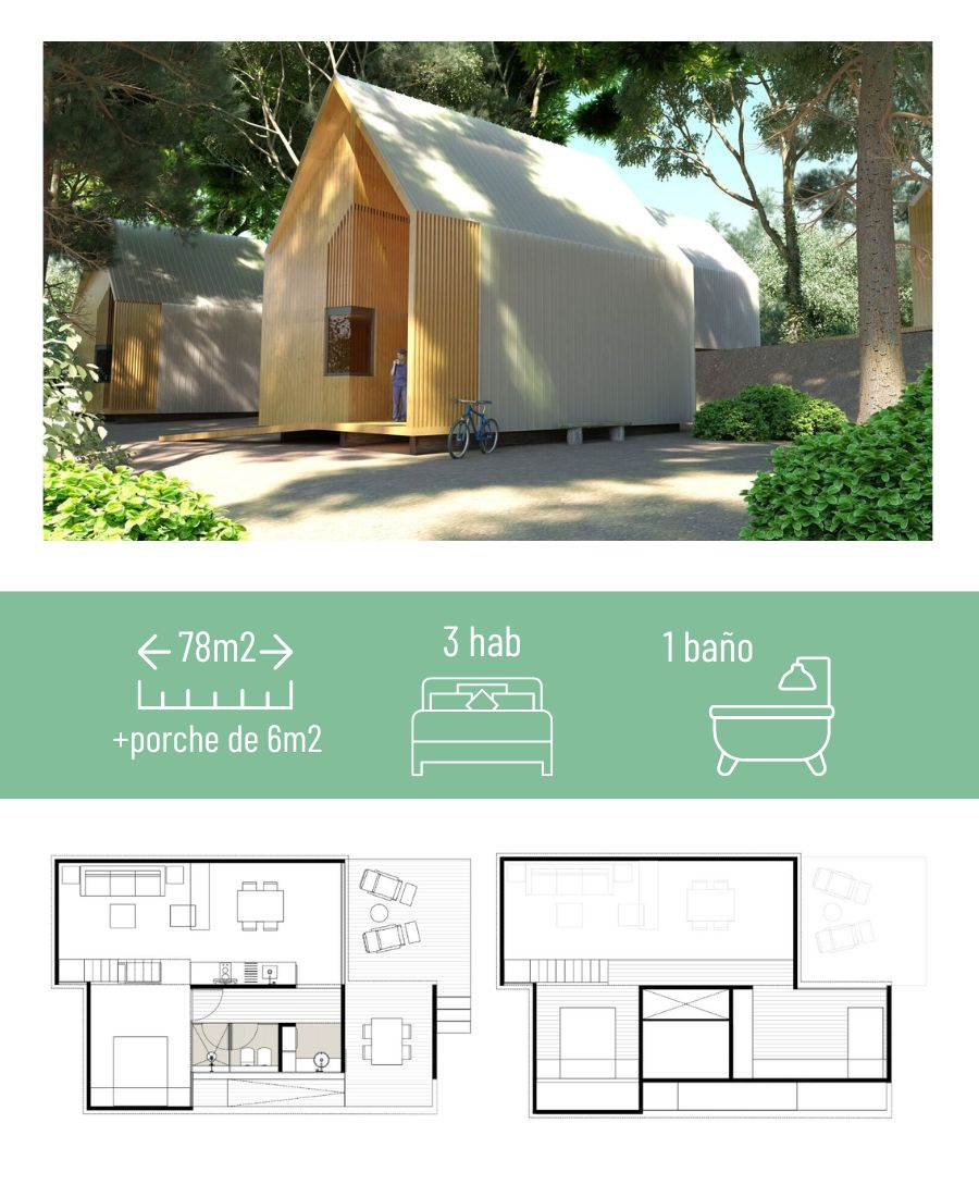 Mini casa de madera modelo lluerna grande